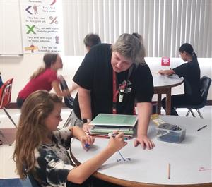 Seminole Middle teacher Jennifer Outzs  